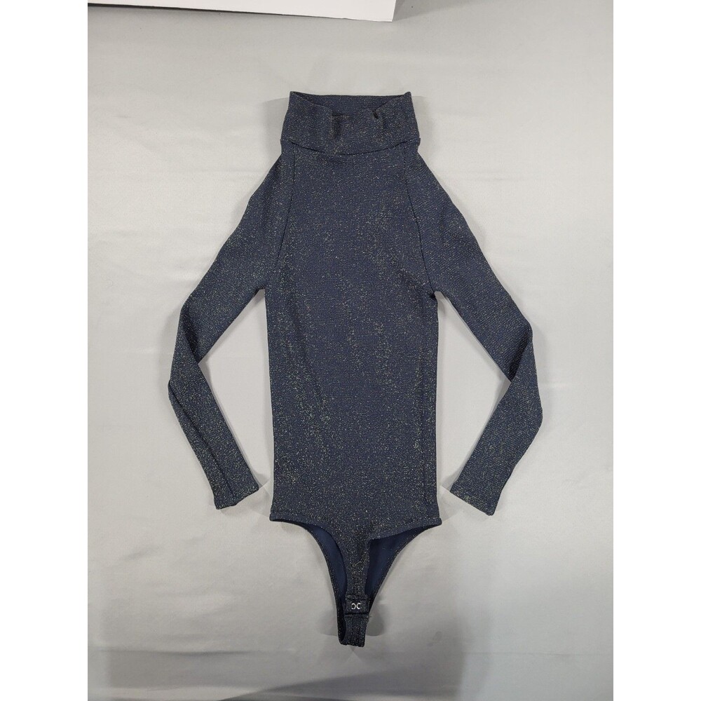 NWT Intimately Free People Metallic Shimmer Mock Neck Keyhole Bodysuit - Size XS
